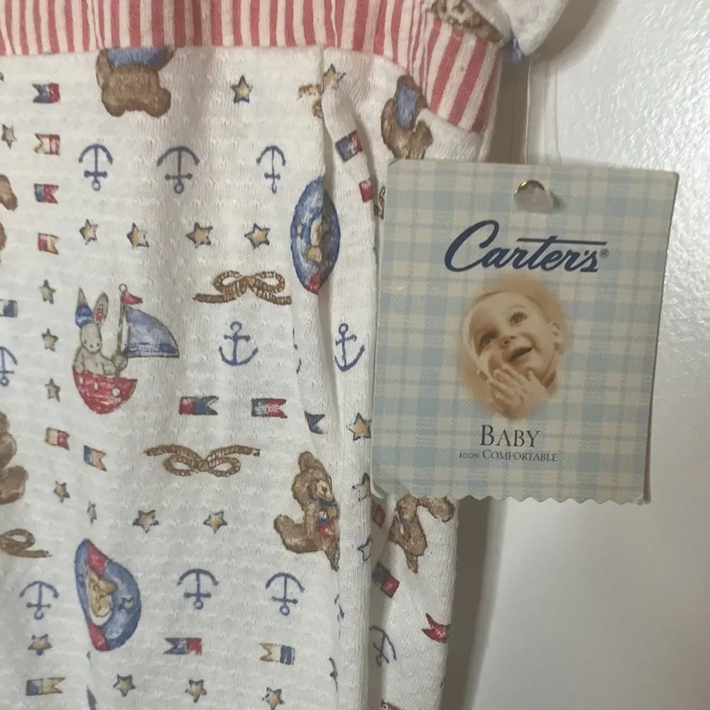 NWT Baby Boy Vintage Carter’s nautical patriotic Onesie romper Bear 6-9m months